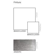 Vetrina 4 ante bianca lucida con cornice argento, Made in Italy