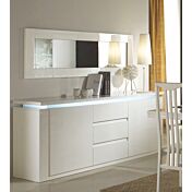 Madia 2 ante e 3 cassetti, bianco lucido, Made in Italy