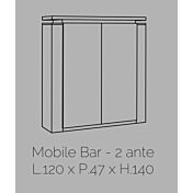 Madia alta, 2 ante bianco lucido, Made in Italy