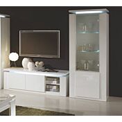 Porta TV, 2 ante bianco lucido, Made in Italy