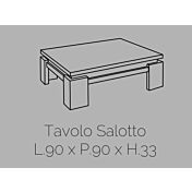 Tavolino da salotto 90 x 90, bianco lucido, Made in Italy