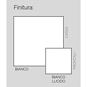 Tavolo fisso L.160, moderno, bianco lucido e grigio