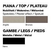 Composizione moderna di design composta da 3 tavolini argilla e bronzo, made in Italy