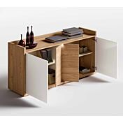 Porta tv, Madia, 4 ante, olmo natura e bianco lucido