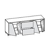 Madia 4 ante 2 cassetti in finitura Bronzo e Bianco Altea, made in Italy