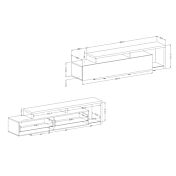 Porta TV  moderno L.219 con cassettone, colore rovere rustico