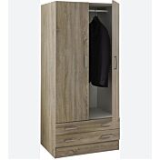 Armadio multiuso, 2 ante, 2 cassetti, rovere sonoma, made in Italy