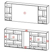 Libreria con porta scorrevole, porta tv sospeso
