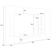 Offerta soggiorno scontato, parete attrezzata Ardesia e Pero