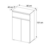 Madia alta dal design semplice con 2 ante e 1 cassetto finitura Bianco opaco