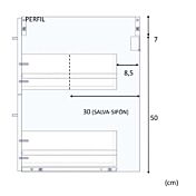 Bagno mobile moderno con specchiera, finitura Cemento