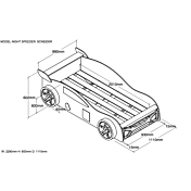Letto auto bambino, finitura laccato rosso
