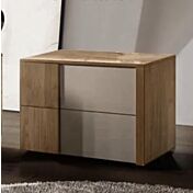 Un comodino Santorini bicolor in finitura Noce biondo e Visone