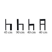 Misure Sedia in polipropilene, colore Nero