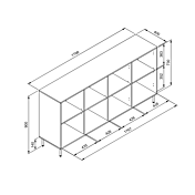 misure Elegante Madia 4 ante finitura Blu scuro