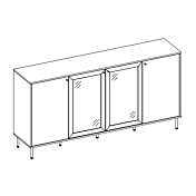 Madia 4 ante finitura Blu scuro