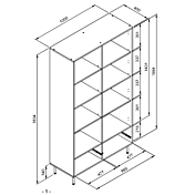 misure Elegante Vetrina a 2 ante finitura Blu scuro