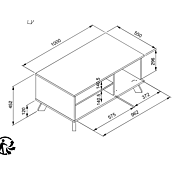 Misure tavolino quercia del nord