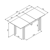 Misure Tavolo allungabile di design, finitura Bianco 120 x 70