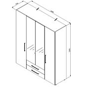 misure Offerte Black friday, Armadio 4 ante di design con specchi