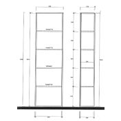 Colonna larga L.55 cm a terra, disponibile in diverse finiture, 100% Made in Italy
