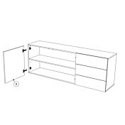 Madia moderna bianca laccata lucido con 2 ante e 3 cassetti