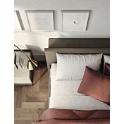 Offerta letto matrimoniale con alloggiamento posteriore, finitura Moka