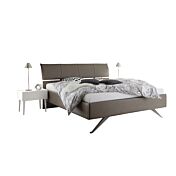 Letto imbottito Titanium in ecopelle Marrone