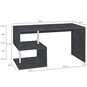 Offerta scrivania moderna con gamba "S", finitura Ardesia