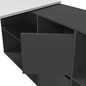 Scrivania pluriposizionabile, finitura Bianco opaco e Grigio antracite