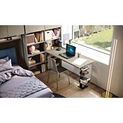 Camera ponte con letto imbottito, finitura Argilla, Bronzo e Grigio cenere