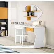 scrivania con cassetto arancio