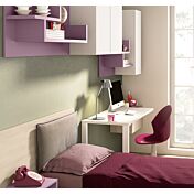 Scrivania per camerette bianca con pensile Olmo