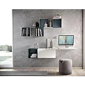 scrivania blu reale sospesa