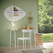 Cameretta ponte con scrivania, finitura Cemento artico, Royal oak e Oliva