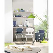 Zona studio camerette con mensole, finitura Noce brina