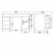 scrivania scontata nera con cassetti