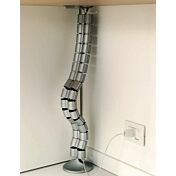 Scrivania con cassettiera Moretti Compact, finitura Olmo e Senape laccato