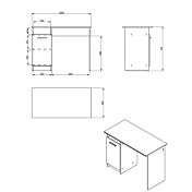 Scrivania con un'anta, finitura Rovere 