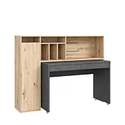 scrivania con libreria rovere