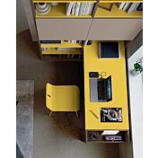 Cameretta bambini scontata, finitura Bronzo, Noce moro e Giallo cedro