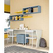 Scrivania L.180 con doppia postazione, finitura Rovere gesso