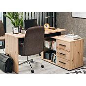 Scrivania angolare industry, finitura Nero e Rovere