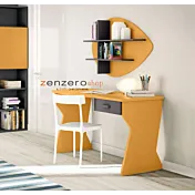 scrivania con cassetto grigio