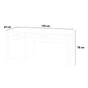 Scrivania Industry in finitura Rovere e Grigio smoke