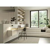 Scrivania moderna sospesa per camere e camerette, finitura Noce gold