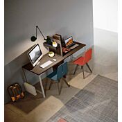 Scrivania con doppia postazione in Noce moro