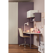 Scrivania camerette Moretti Compact, finitura Bianco luce e Mora laccato