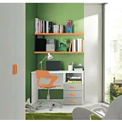 scrivania papaya e grigia