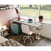 Cameretta bambina Grigio seta, Rosa e Bianco altea con letto imbottito